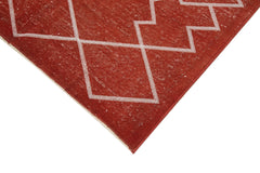 Geometric Carpet Kırmızı Geometrik Pamuk Yün El Dokuma Halısı 135x238 Agacan