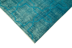 Geometric Carpet Turkuaz Geometrik Pamuk Yün El Dokuma Halısı 173x265 Agacan