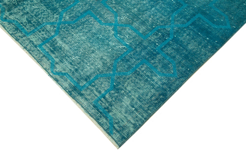 Geometric Carpet Turkuaz Geometrik Pamuk Yün El Dokuma Halısı 173x265 Agacan