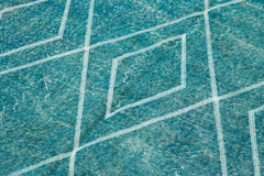 Geometric Carpet Turkuaz Geometrik Pamuk Yün El Dokuma Halısı 149x260 Agacan