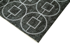 Geometric Carpet Siyah Geometrik Pamuk Yün El Dokuma Halısı 172x287 Agacan