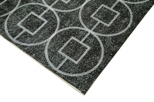 Geometric Carpet Siyah Geometrik Pamuk Yün El Dokuma Halısı 172x287 Agacan