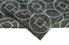 Geometric Carpet Siyah Geometrik Pamuk Yün El Dokuma Halısı 172x287 Agacan