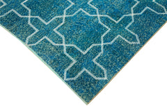 Geometric Carpet Turkuaz Geometrik Pamuk Yün El Dokuma Halısı 167x281 Agacan