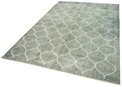 Geometric Carpet Gri Geometrik Pamuk Yün El Dokuma Halısı 192x289 Agacan
