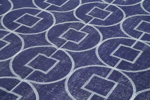 Geometric Carpet Mor Geometrik Pamuk Yün El Dokuma Halısı 218x310 Agacan