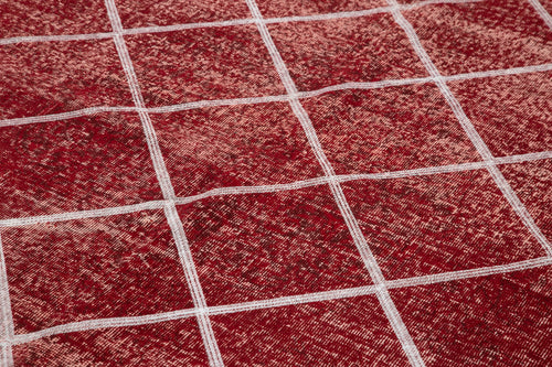 Geometric Carpet Kırmızı Geometrik Pamuk Yün El Dokuma Halısı 203x304 Agacan