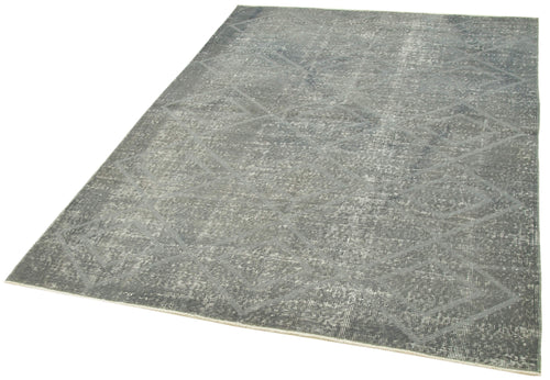 Geometric Carpet Gri Geometrik Pamuk Yün El Dokuma Halısı 153x208 Agacan