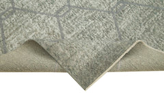 Geometric Carpet Gri Geometrik Pamuk Yün El Dokuma Halısı 110x216 Agacan