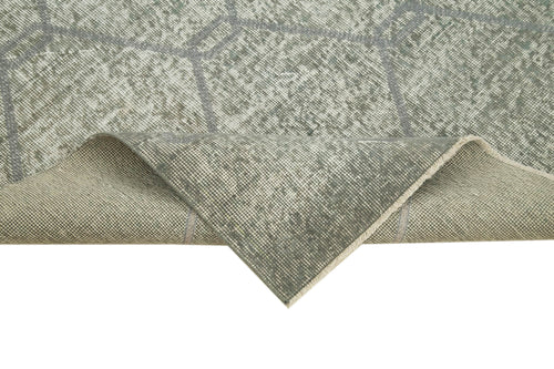 Geometric Carpet Gri Geometrik Pamuk Yün El Dokuma Halısı 110x216 Agacan