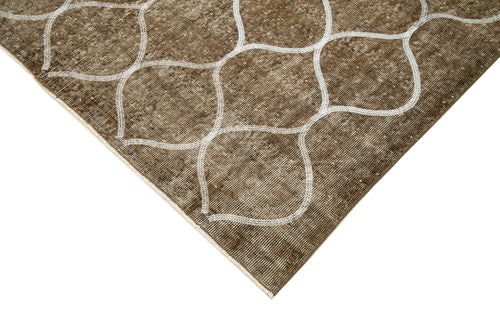 Geometric Carpet Kahverengi Geometrik Pamuk Yün El Dokuma Halısı 156x239 Agacan