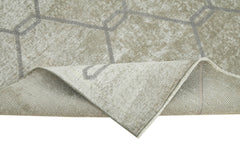 Geometric Carpet Gri Geometrik Pamuk Yün El Dokuma Halısı 114x209 Agacan