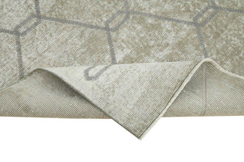 Geometric Carpet Gri Geometrik Pamuk Yün El Dokuma Halısı 114x209 Agacan