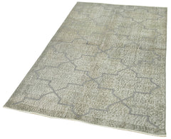 Geometric Carpet Gri Geometrik Pamuk Yün El Dokuma Halısı 112x186 Agacan