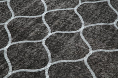 Geometric Carpet Siyah Geometrik Pamuk Yün El Dokuma Halısı 162x268 Agacan