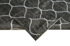 Geometric Carpet Siyah Geometrik Pamuk Yün El Dokuma Halısı 162x268 Agacan