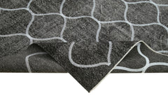 Geometric Carpet Siyah Geometrik Pamuk Yün El Dokuma Halısı 182x282 Agacan