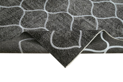 Geometric Carpet Siyah Geometrik Pamuk Yün El Dokuma Halısı 182x282 Agacan