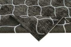 Geometric Carpet Siyah Geometrik Pamuk Yün El Dokuma Halısı 174x263 Agacan