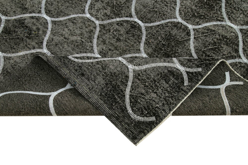 Geometric Carpet Siyah Geometrik Pamuk Yün El Dokuma Halısı 174x263 Agacan