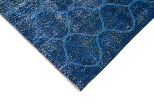 Geometric Carpet Mavi Geometrik Pamuk Yün El Dokuma Halısı 204x305 Agacan