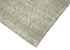 Geometric Carpet Gri Geometrik Pamuk Yün El Dokuma Halısı 152x250 Agacan