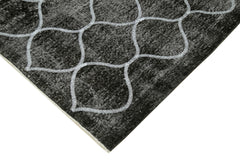 Geometric Carpet Siyah Geometrik Pamuk Yün El Dokuma Halısı 160x243 Agacan