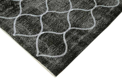 Geometric Carpet Siyah Geometrik Pamuk Yün El Dokuma Halısı 160x243 Agacan