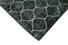 Geometric Carpet Siyah Geometrik Pamuk Yün El Dokuma Halısı 182x280 Agacan