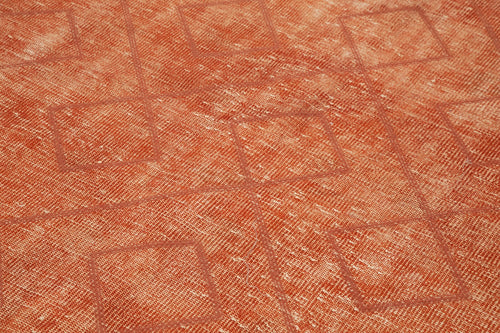 Geometric Carpet Turuncu Geometrik Pamuk Yün El Dokuma Halısı 186x268 Agacan