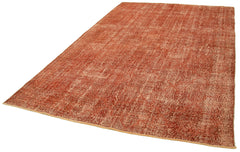 Geometric Carpet Turuncu Geometrik Pamuk Yün El Dokuma Halısı 204x305 Agacan
