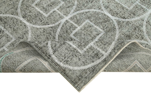 Geometric Carpet Gri Geometrik Pamuk Yün El Dokuma Halısı 152x247 Agacan