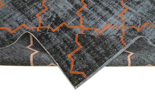 Geometric Carpet Siyah Geometrik Pamuk Yün El Dokuma Halısı 179x261 Agacan