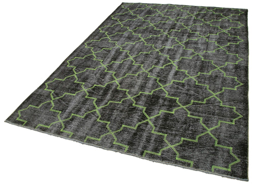 Geometric Carpet Siyah Geometrik Pamuk Yün El Dokuma Halısı 183x266 Agacan