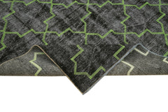 Geometric Carpet Siyah Geometrik Pamuk Yün El Dokuma Halısı 183x266 Agacan