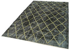 Geometric Carpet Siyah Geometrik Pamuk Yün El Dokuma Halısı 159x365 Agacan