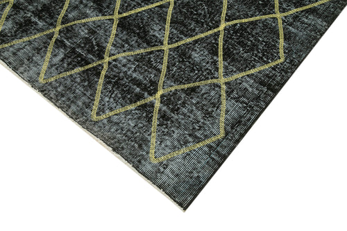 Geometric Carpet Siyah Geometrik Pamuk Yün El Dokuma Halısı 159x365 Agacan