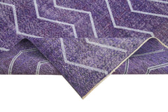 Geometric Carpet Mor Geometrik Pamuk Yün El Dokuma Halısı 177x287 Agacan