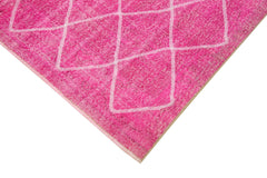 Geometric Carpet Pembe Geometrik Pamuk Yün El Dokuma Halısı 193x316 Agacan