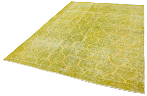 Geometric Carpet Sarı Geometrik Pamuk Yün El Dokuma Halısı 198x275 Agacan