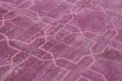 Geometric Carpet Mor Geometrik Pamuk Yün El Dokuma Halısı 208x313 Agacan