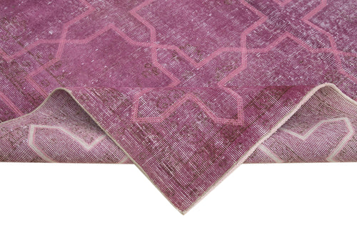 Geometric Carpet Mor Geometrik Pamuk Yün El Dokuma Halısı 208x313 Agacan