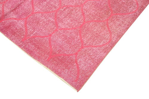 Geometric Carpet Pembe Geometrik Pamuk Yün El Dokuma Halısı 166x270 Agacan