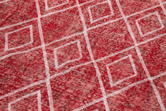 Geometric Carpet Kırmızı Geometrik Pamuk Yün El Dokuma Halısı 151x265 Agacan