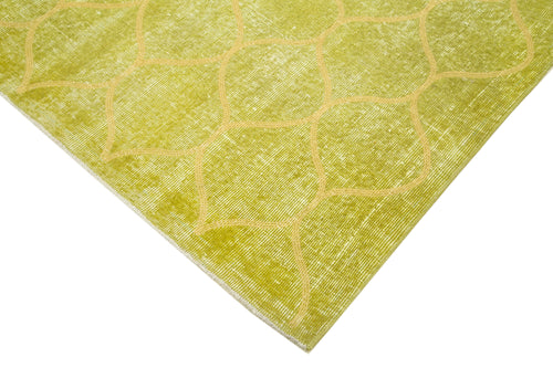 Geometric Carpet Sarı Geometrik Pamuk Yün El Dokuma Halısı 214x300 Agacan