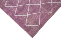 Geometric Carpet Mor Geometrik Pamuk Yün El Dokuma Halısı 200x258 Agacan