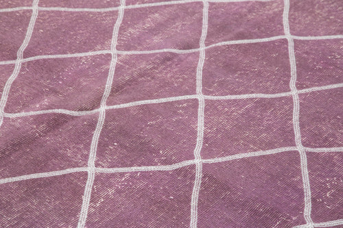 Geometric Carpet Mor Geometrik Pamuk Yün El Dokuma Halısı 200x258 Agacan