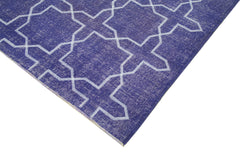 Geometric Carpet Mor Geometrik Pamuk Yün El Dokuma Halısı 212x306 Agacan