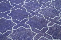 Geometric Carpet Mor Geometrik Pamuk Yün El Dokuma Halısı 212x306 Agacan