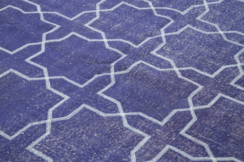 Geometric Carpet Mor Geometrik Pamuk Yün El Dokuma Halısı 212x306 Agacan